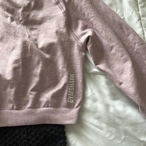 Long sleeve light purple Gym Shark crop top